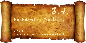 Bendekovits Auróra névjegykártya